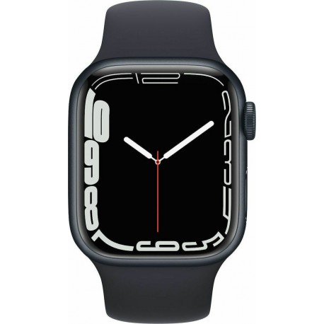 Apple Watch Series 7 Aluminium 45mm Αδιάβροχο με Παλμογράφο (Midnight) Refurbished Grade A