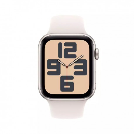 Apple Watch SE 2024 Aluminium 40mm Αδιάβροχο με Παλμογράφο (Starlight με Starlight Sport Band (S/M))