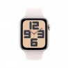 Apple Watch SE 2024 Aluminium 40mm Αδιάβροχο με Παλμογράφο (Starlight με Starlight Sport Band (S/M))