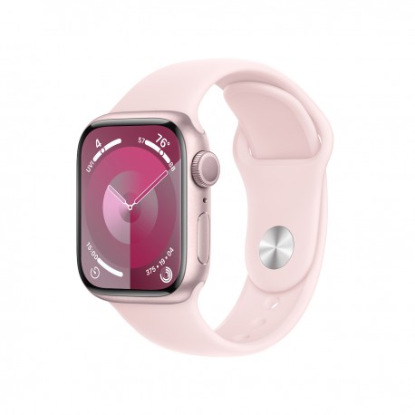 Apple Watch Series 9 Aluminium 41mm (Pink με Light Pink Sport Band (S/M)) Refurbished Grade B