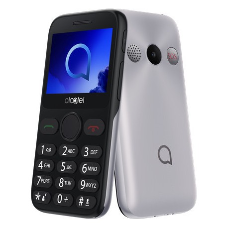 Alcatel 2019G Single SIM Κινητό με Μεγάλα Κουμπιά (Ελληνικό Μενού) Metallic Silver