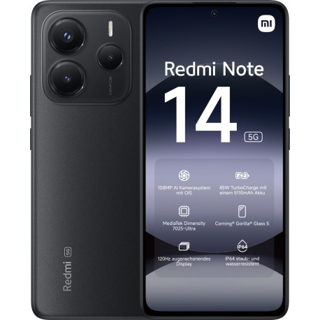 Xiaomi Redmi Note 14 5G Dual SIM (8/256GB) Midnight Black Refurbished Grade A